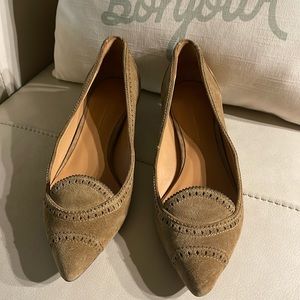 Sold- Aerin Pythian Suede Leather Kitten Heels Shoes Perforated Detail
